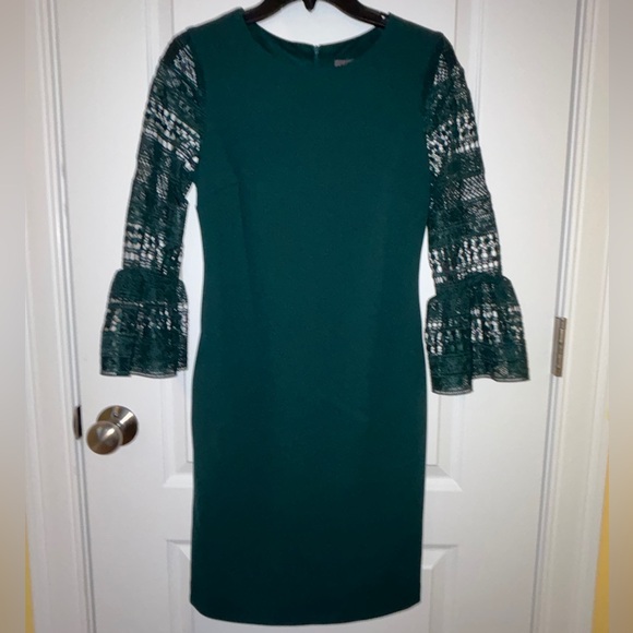 bishop sleeve dress Sahana Bishop Sleeve Plunge Gown  Tadashi Shoji Official Online Boutique